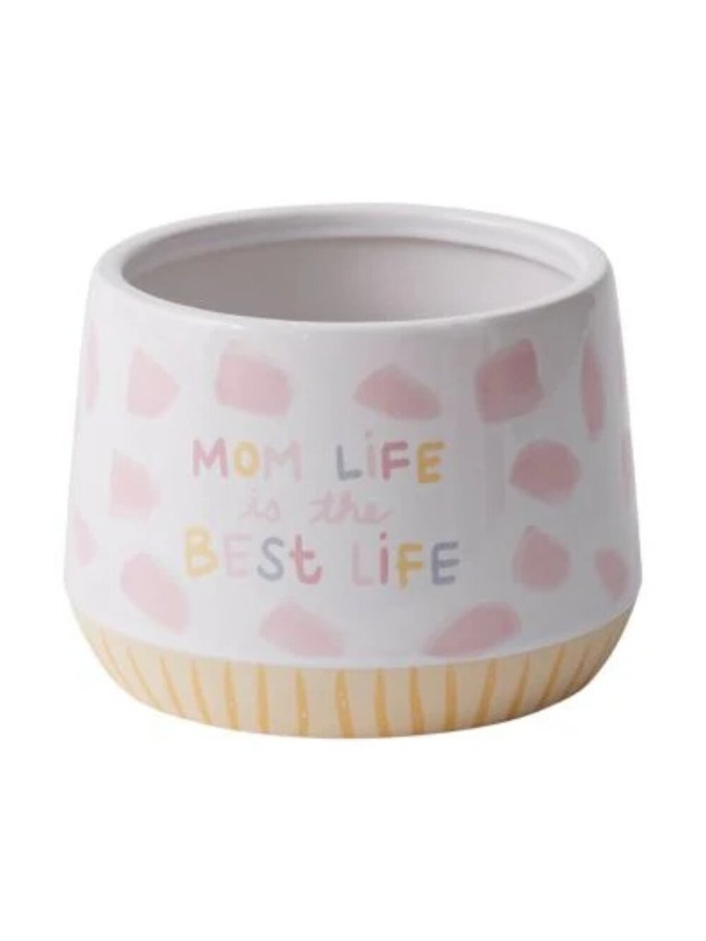 "Mom Life is the Best Life" Ceramic Planter 5" W x 4.25" H Succulent Flower Pot